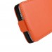LG G3 mini - Genuine Leather Up Down Flip Protective Phone Cover Case - Orange
